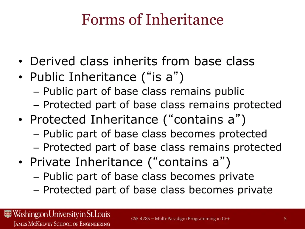forms of inheritance