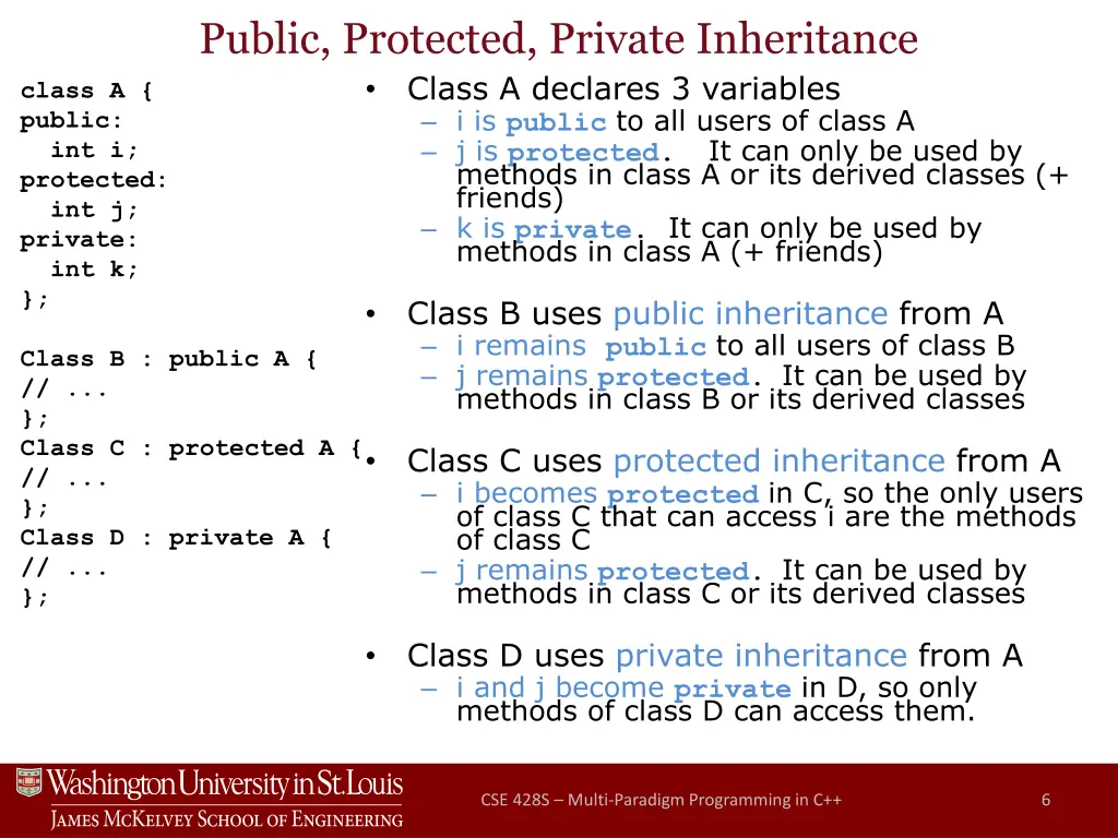 public protected private inheritance class