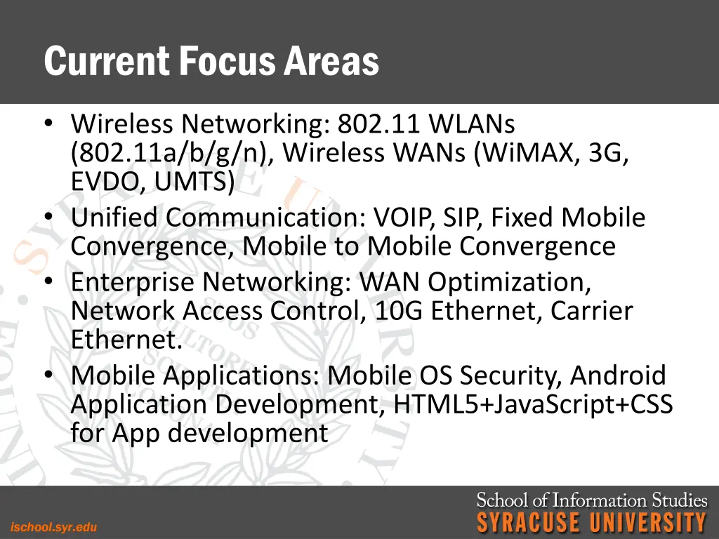 current focus areas