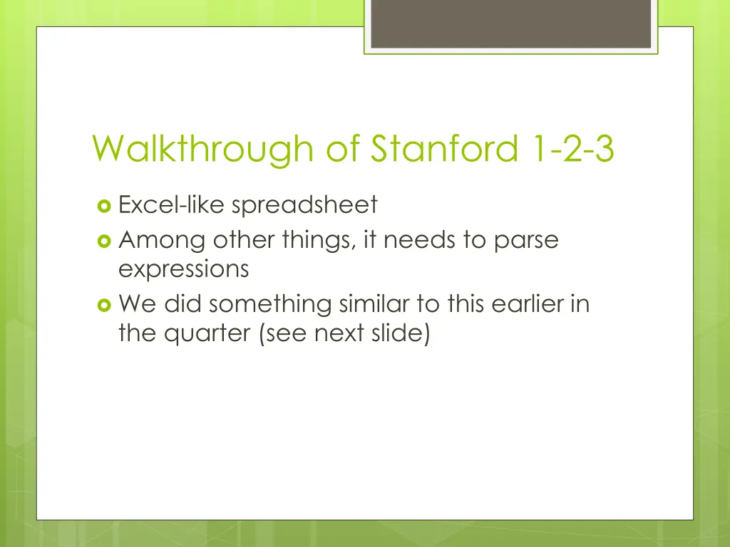 walkthrough of stanford 1 2 3
