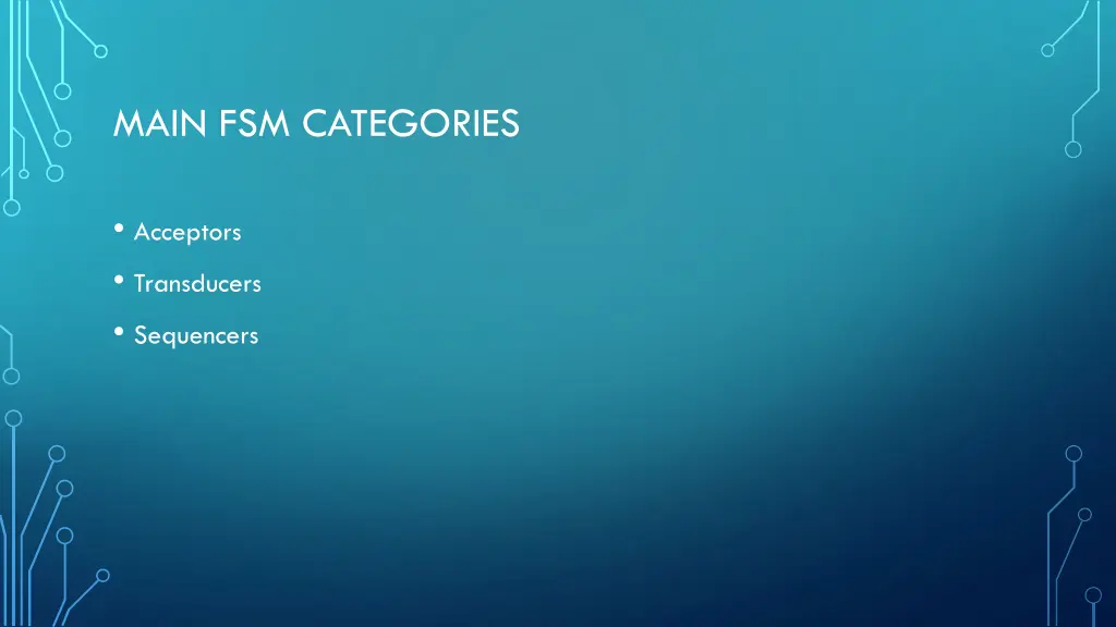 main fsm categories