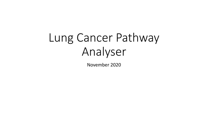 lung cancer pathway analyser