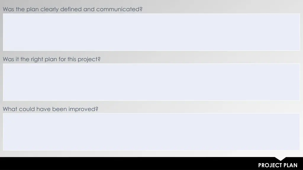 was the plan clearly defined and communicated