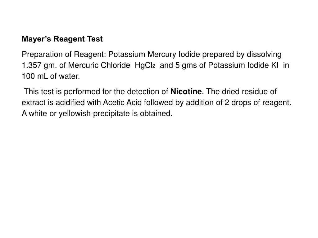 mayer s reagent test