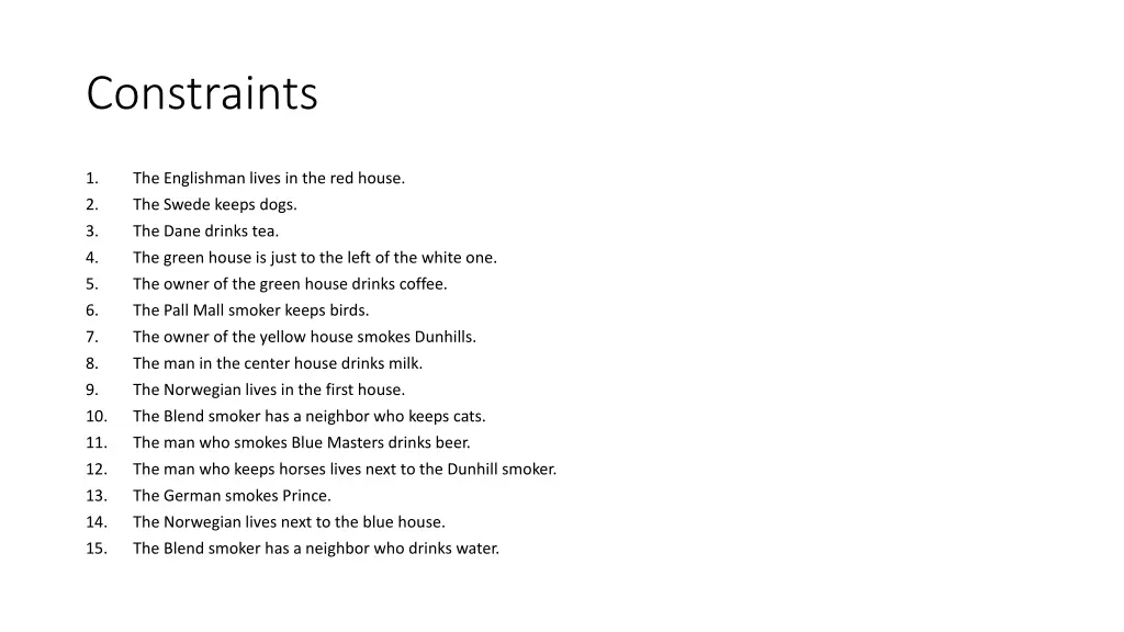 constraints