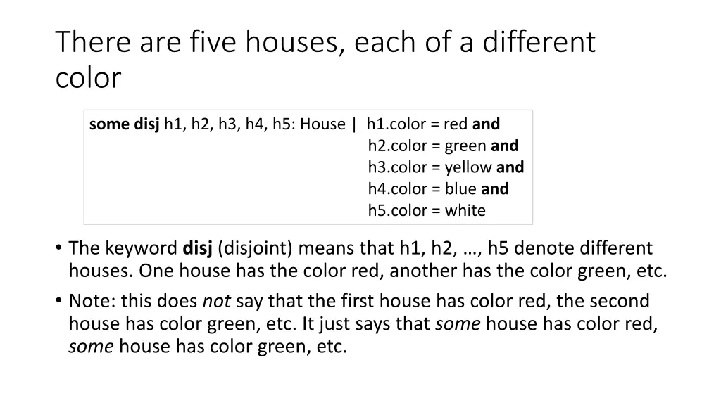 there are five houses each of a different color