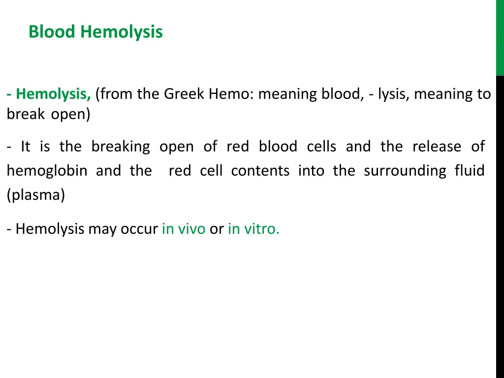 blood hemolysis