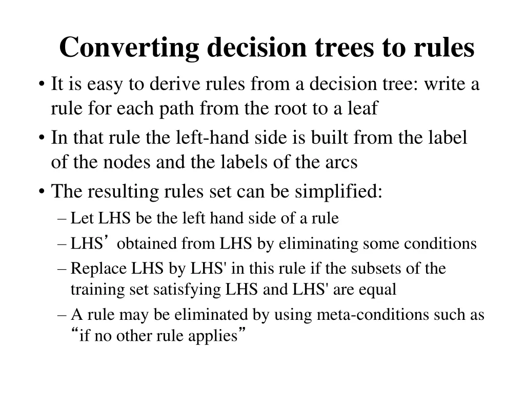 converting decision trees to rules it is easy