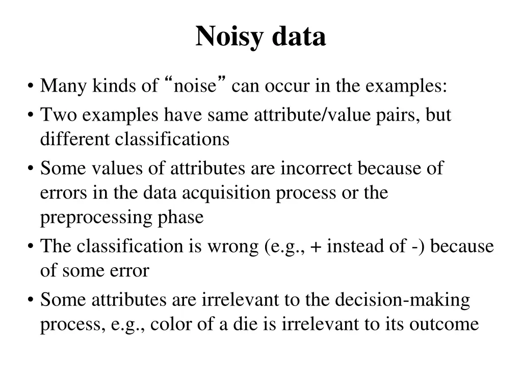 noisy data