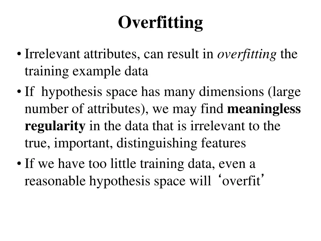 overfitting
