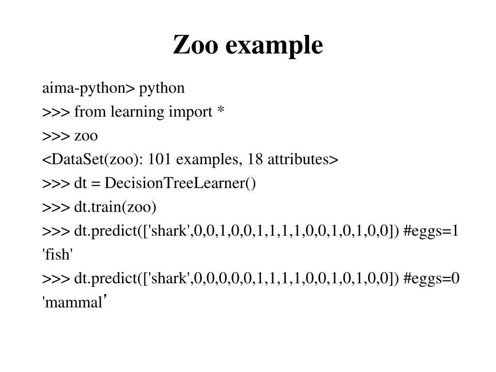 zoo example