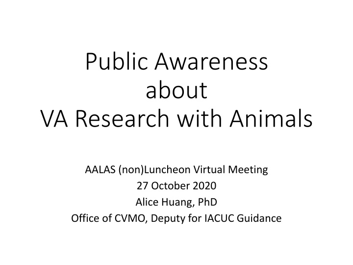 public awareness about va research with animals