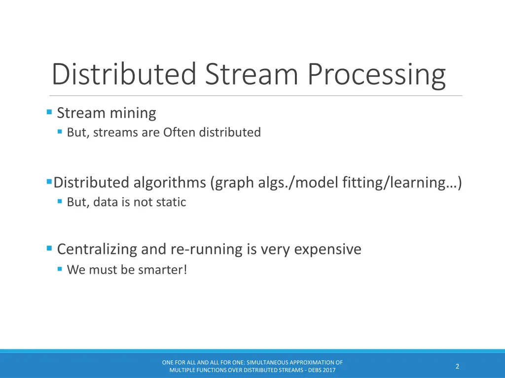 distributed stream processing