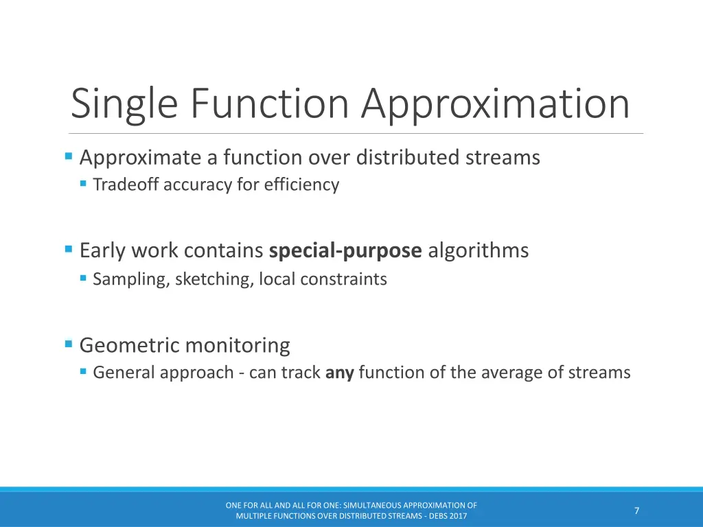 single function approximation