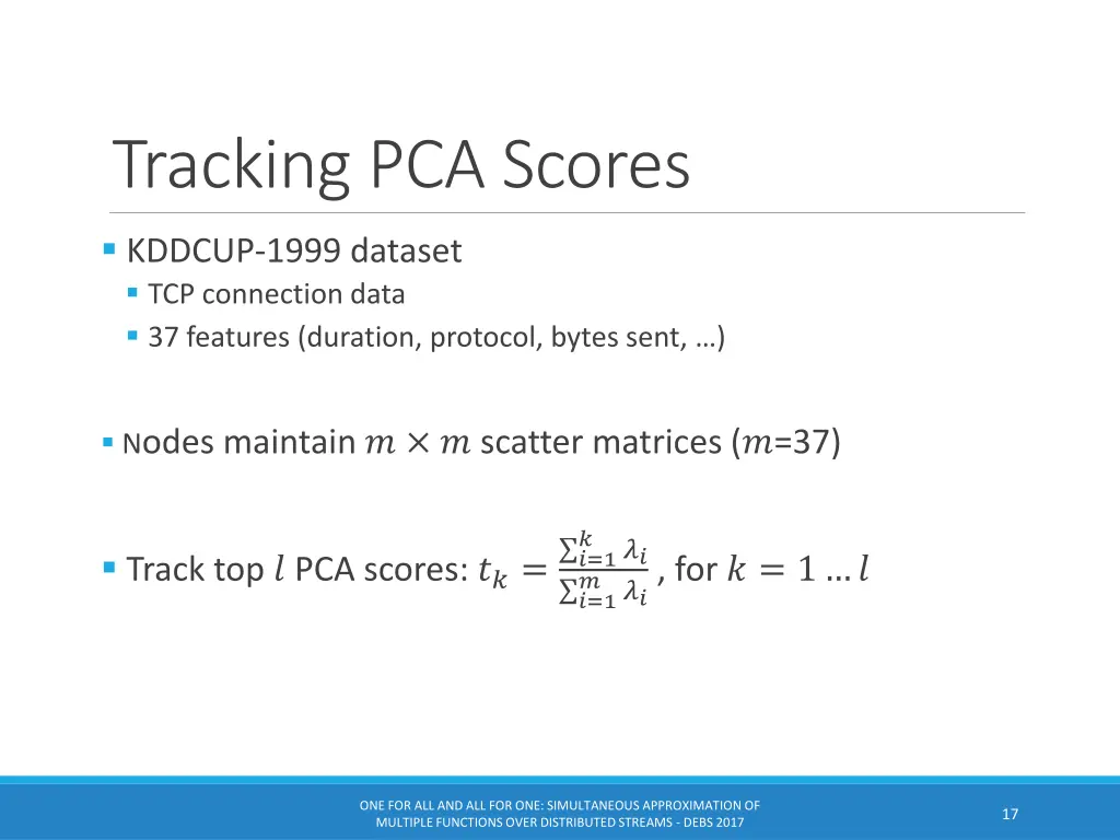 tracking pca scores