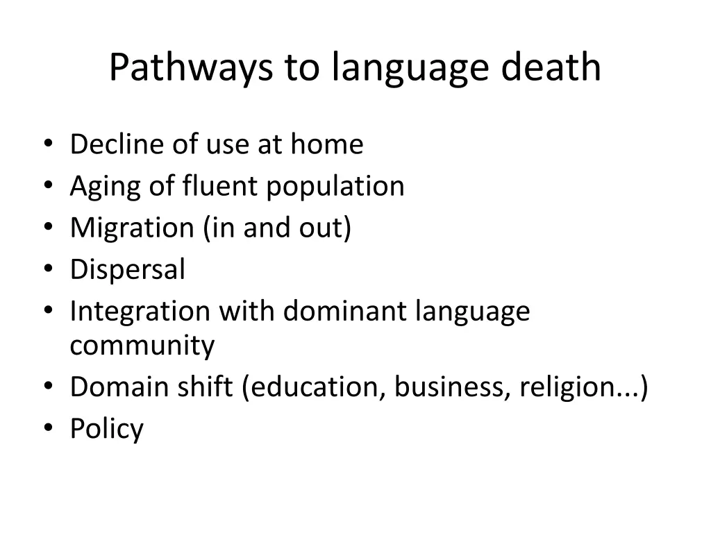 pathways to language death