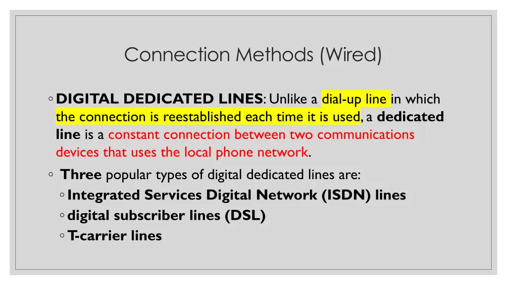 connection methods wired 1
