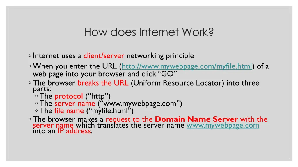 how does internet work 1