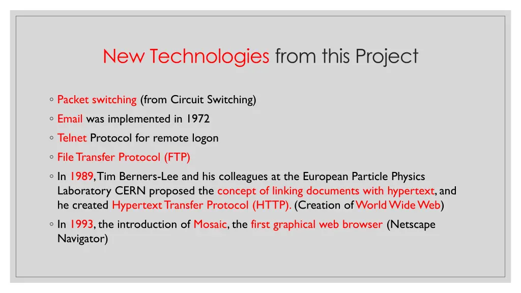 new technologies from this project