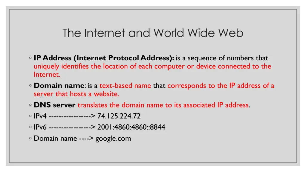 the internet and world wide web 1