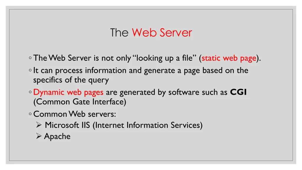 the web server