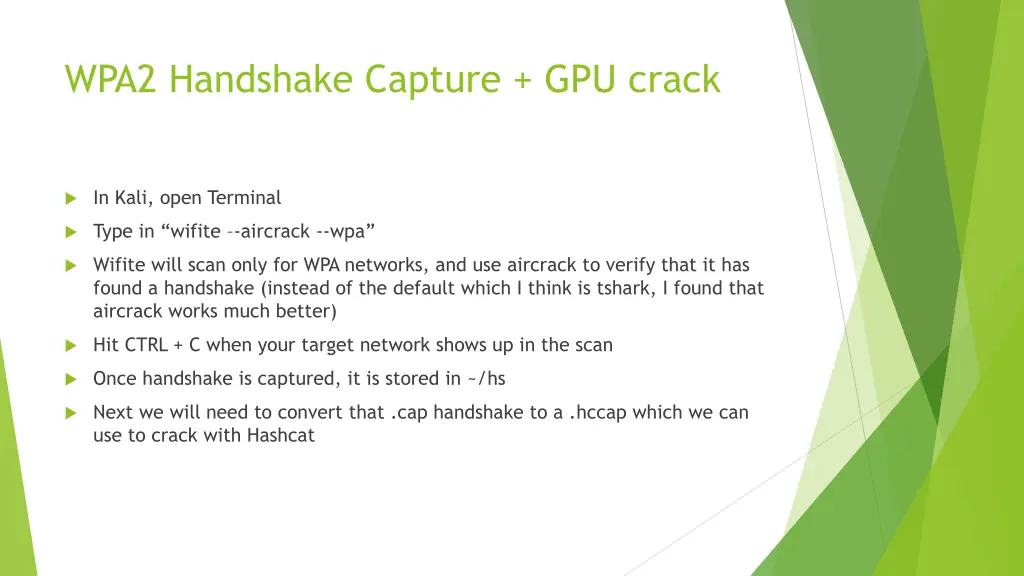 wpa2 handshake capture gpu crack