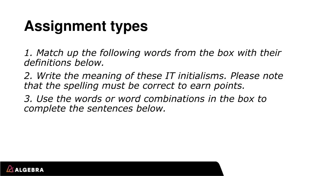 assignment types