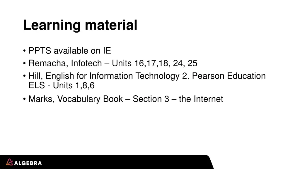 learning material