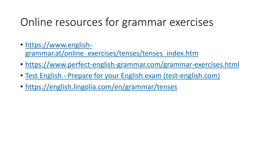 online resources for grammar exercises