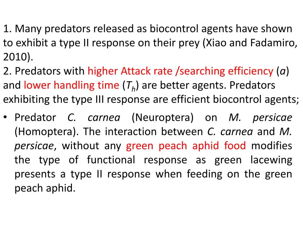 1 many predators released as biocontrol agents