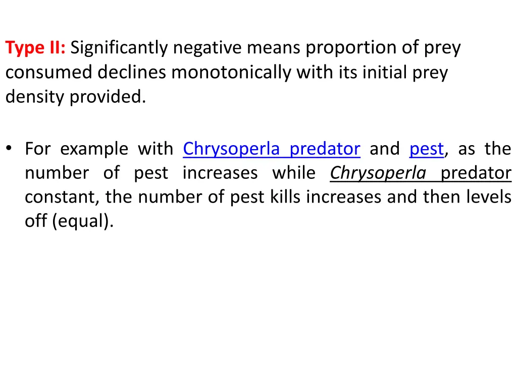 type ii significantly negative means proportion