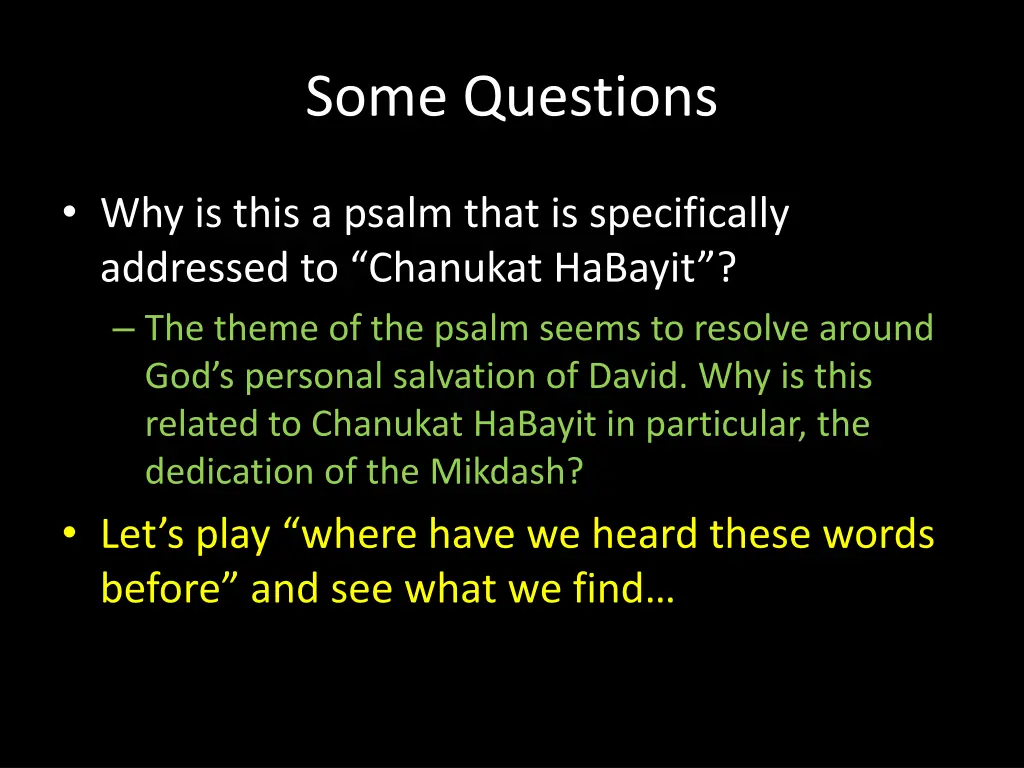 some questions