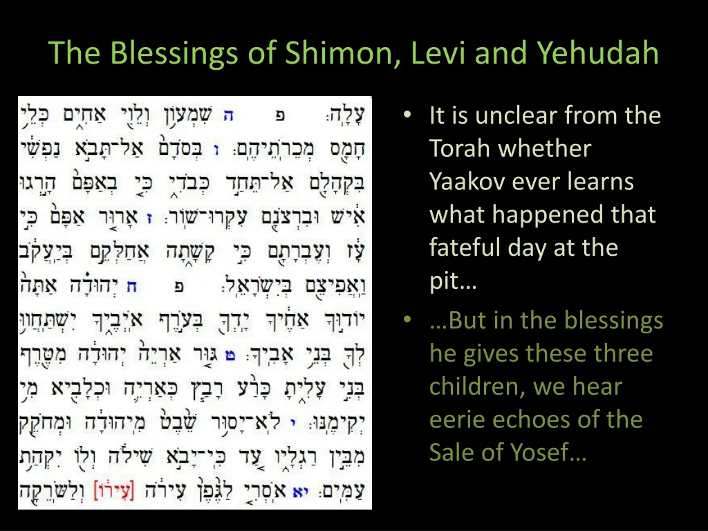 the blessings of shimon levi and yehudah