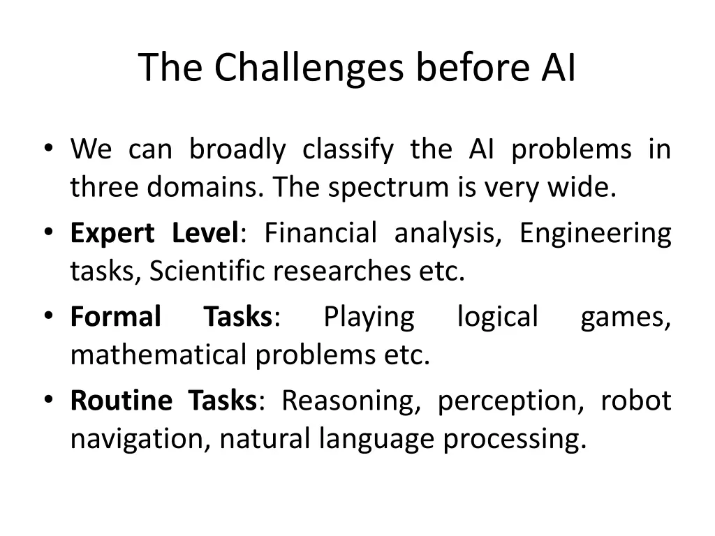 the challenges before ai