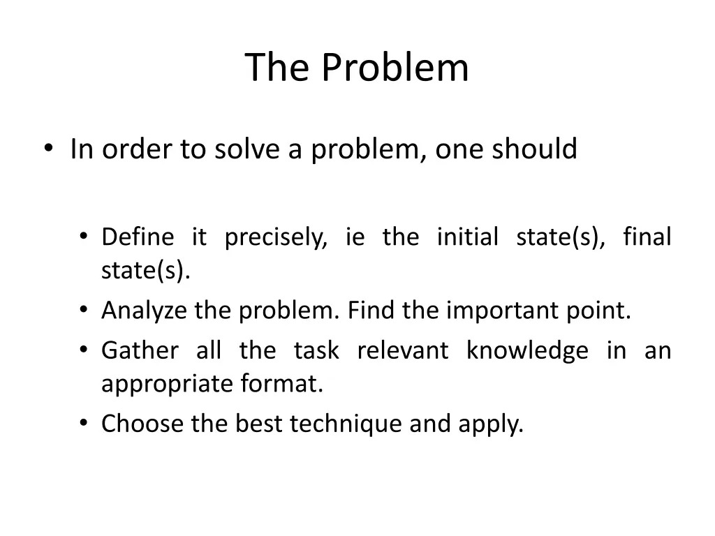 the problem