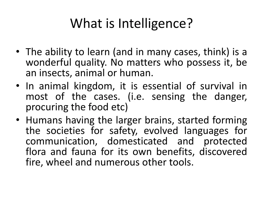 what is intelligence