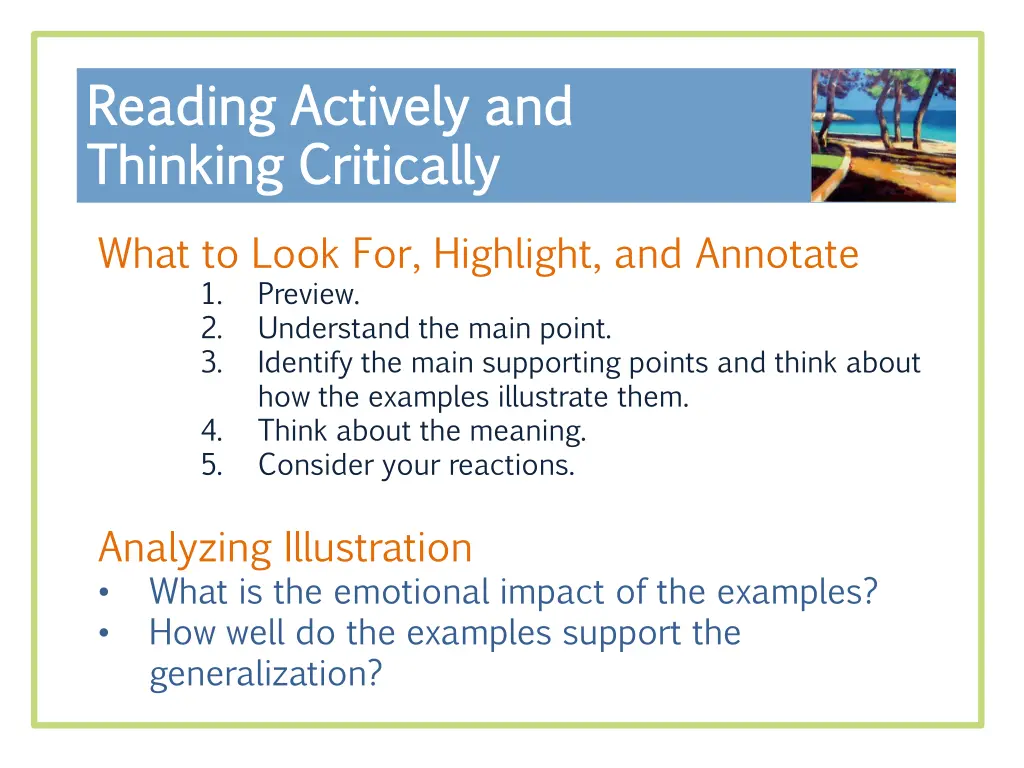 reading actively and reading actively
