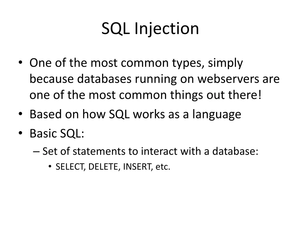 sql injection