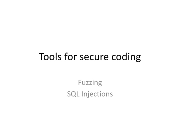 tools for secure coding