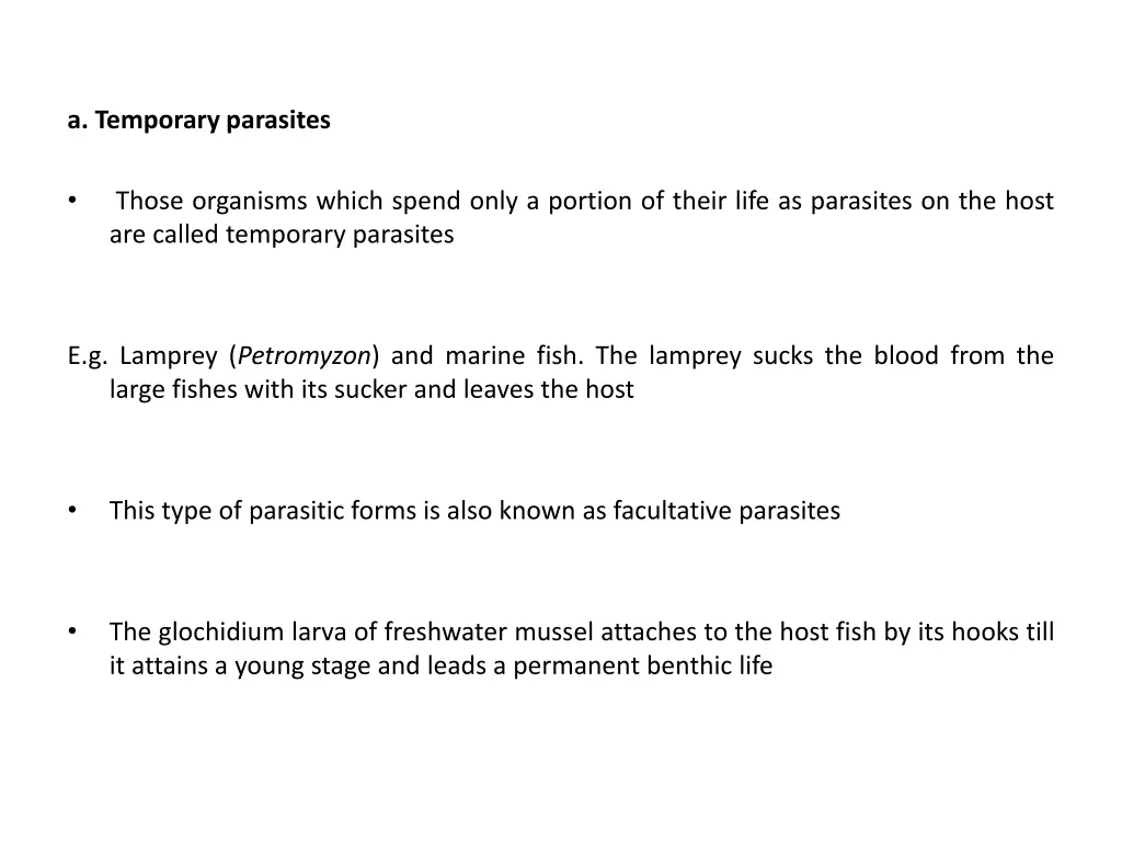 a temporary parasites