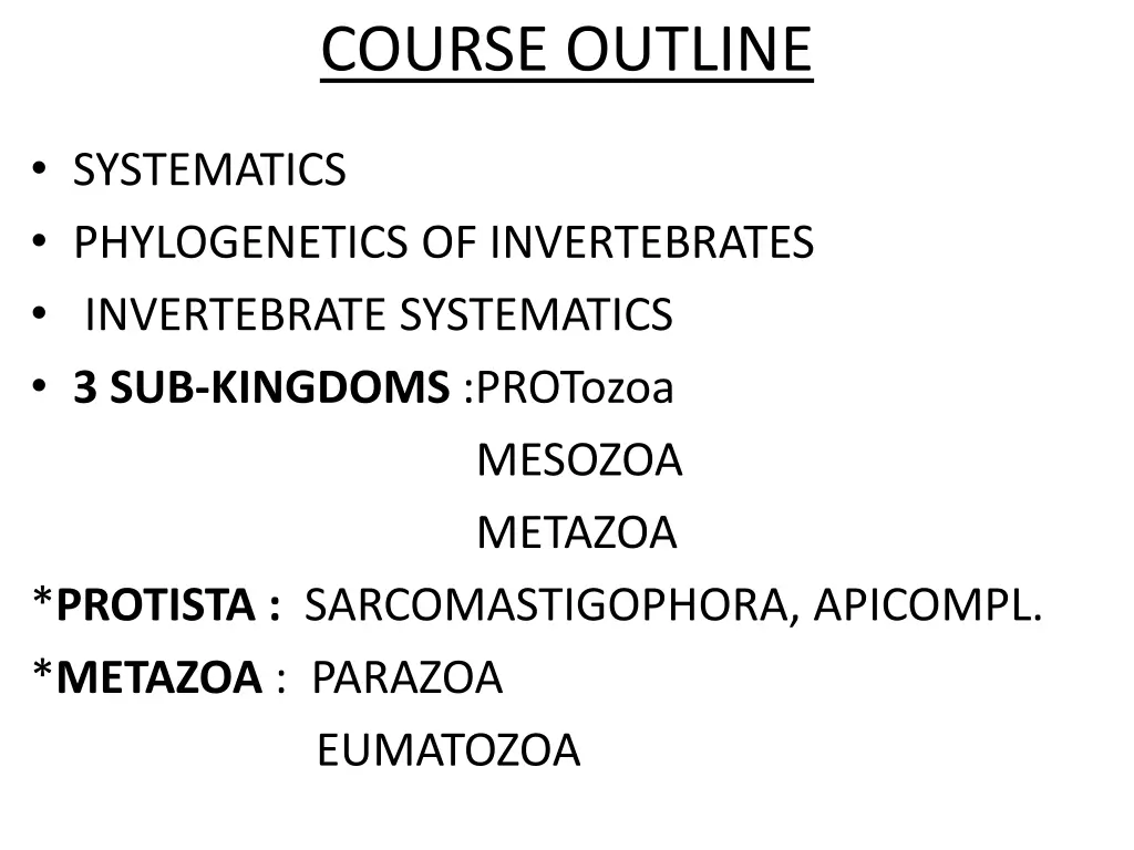 course outline