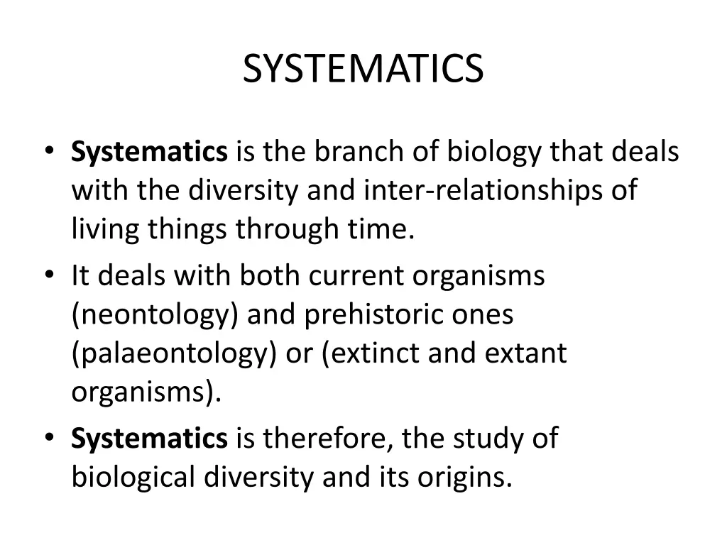 systematics