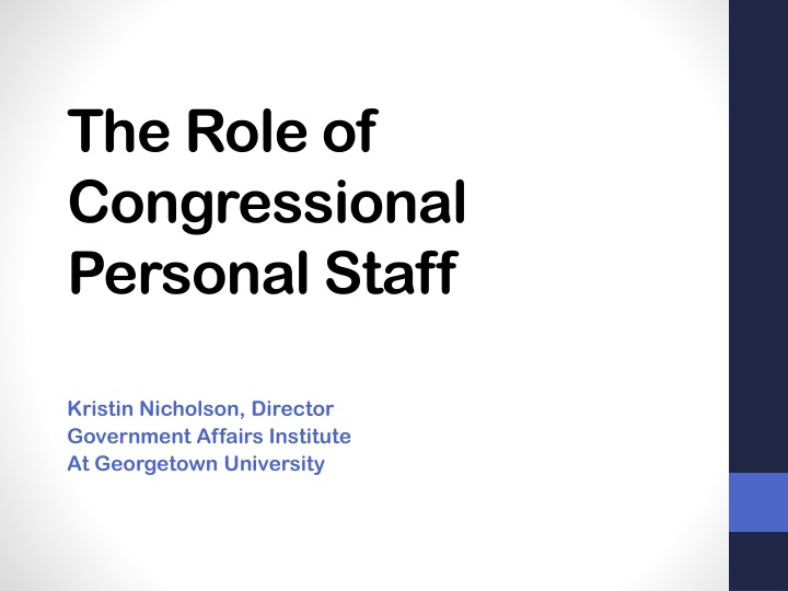 the role of congressional personal staff