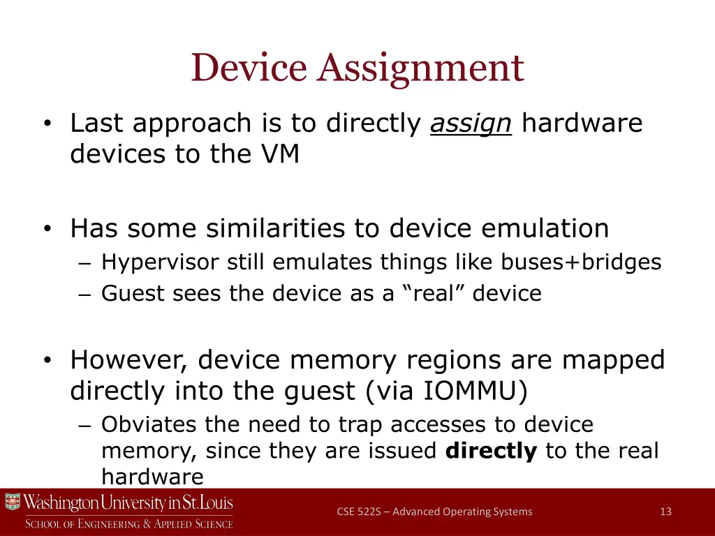device assignment