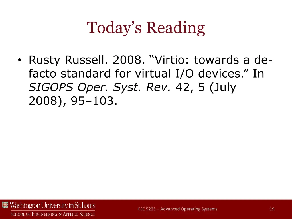 today s reading