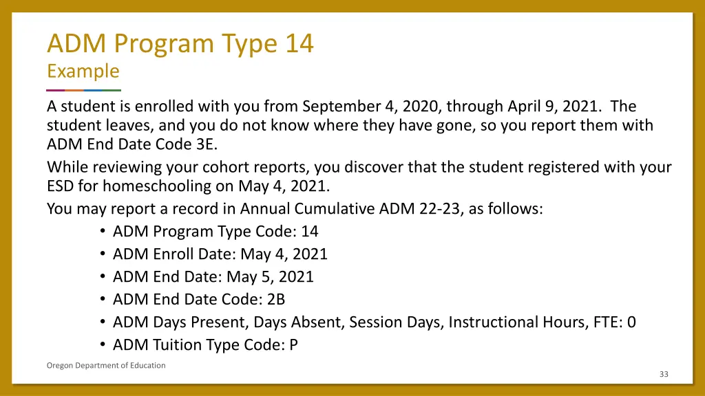 adm program type 14 example