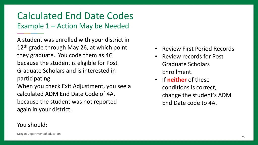 calculated end date codes example 1 action