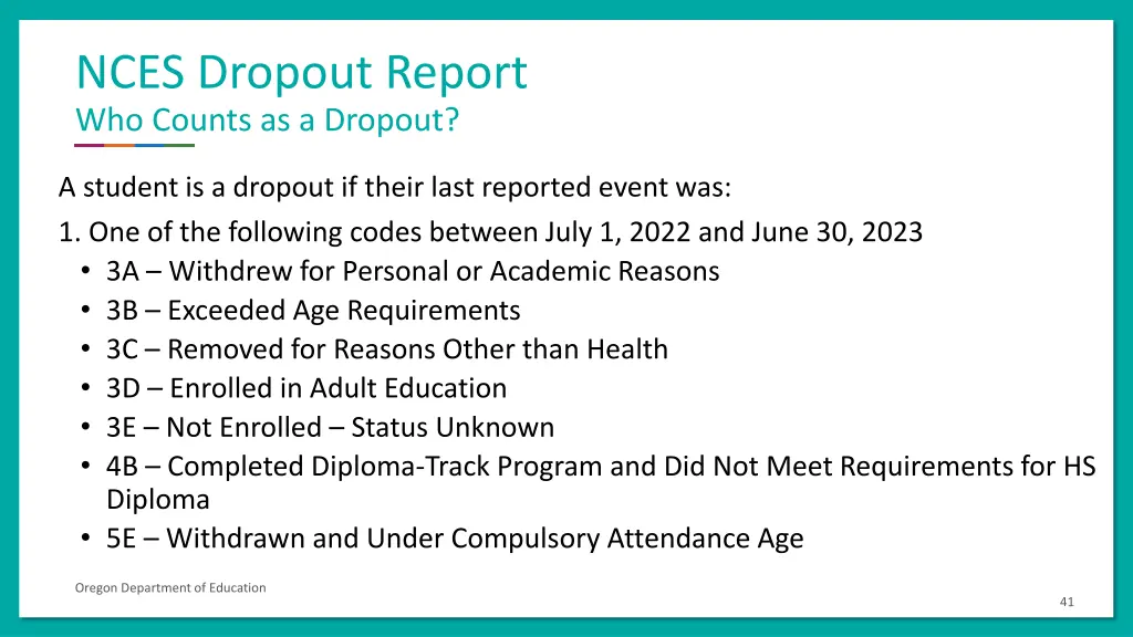 nces dropout report who counts as a dropout