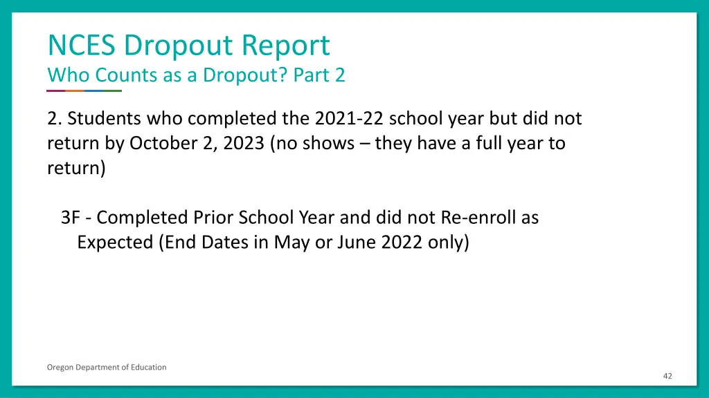 nces dropout report who counts as a dropout part 2