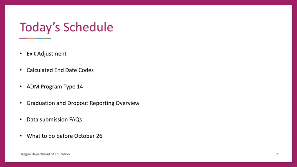 today s schedule